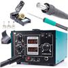 Techrebal Yihua 706 II Stazione Saldante Professionale 2 in 1 Aria Calda e Saldatore a Stilo 670W, Kit Saldatura SMD BGA ESD Safe Compatibile con Punte T12 e 245, Turbina Twin Turbo 168 l/min per PCB