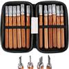 Generico Utensili Per Intaglio Del Legno - Taglierina Per Intaglio Con Pietra Per Affilare | 12 Pezzi Set Di Utensili Per Scultura Del Legno - Per Falegnameria Artigianato Modellismo E Per Ortaggi Frutta