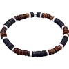 Kuzzoi Buddha - Bracciale da uomo in Heishi e perline in legno di cocco (6 mm), Taille ajustable de 19 à 23 cm, Argento sterling Gomma Legno