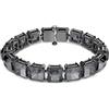 Swarovski Millenia Braccialetto, Placcato in Tonalità Rodio Nero con Cristalli Grigi a Taglio Squadrato, Collezione II, Grigio