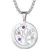 Suplight Collana Personalizzata Donna Acciaio Albero della Vita Rotondo Collana Donna Personalizzata con Pietra e Nome Collana Acciaio Personalizzata Donna Collana Oro con Nome Regalo Donna e Ragazza