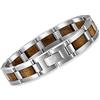 Woodstar (BROWN WOLF Bracciale da Uomo in Acciaio e Legno, Gioielli Moda Maschile, Braccialetto Regolabile B19-004