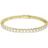 Swarovski Braccialetto Matrix Tennis, Taglio Round, Bianco, Placcato color oro