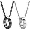 kaululu Collana Coppia Personalizzabile con Nome Collana Donna Uomo Bff per 2 Fedine Fidanzamento Coppia Regali di Fidanzati San Valentino Anniversario (Argento+Nero)
