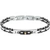MASERATI Bracciale Uomo in Acciaio, oro 18 carati, ceramica, Collezione CERAMIC GOLD - JM424AXU01