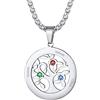 Suplight Collana Personalizzata Donna Acciaio Albero della Vita Rotondo Collana Donna Personalizzata con Pietra e Nome Collana Acciaio Personalizzata Donna Collana Oro con Nome Regalo Donna e Ragazza