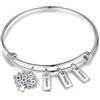 Lovejewellery Bracciale Albero Genealogico Personalizzati per Donna Braccialetto Familiare con Inciso in Argento Braccialetto Personalizzato con 2 ~ 7 Nomi Bar Regali per Figlia Mamma (3 barra del nome)