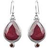 Meadows Orecchini in argento Sterling 925 rubino e granato gemma gioielli 7.30g regalo per lei