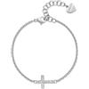 S'Agapõ Bracciale Donna in Acciaio e Cristalli con Simbolo Croce | Collezione Dazzly - SDZ74