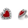 Vestopazzo VLNET | Vestopazzo orecchini a lobo con cuori rosso merletto placcato argento | Lavorazione artigianale | Nickel tested