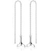 ZerHoc Orecchini da donna alla moda, orecchini pendenti con infilatore, orecchini pendenti in argento S925 con coda di sirena e nappa, orecchini pendenti minimalisti, a catena lunga, con dichiarazione, orecc
