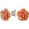 TCC Sourcing 925 sterling Silver corallo del fiore di rosa Stud orecchino