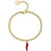 Brosway Bracciale da Donna Collezione Chakra. Gioiello in Acciaio 316L con Finitura in pvd Oro. Simboli: Cornetto Rosso. Misure: 18 cm e 3 g. La referenza è BHKB140
