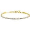 MARLU' Marlù BRACCIALE TENNIS 2,5MM ZIRCONI BIANCHI E ZIRCONE BAGUETTE CENTRALE ACCIAIO 2BR0106G-W (PVD oro)