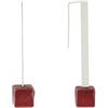 Schmuck Les Poulettes LES POULETTES BIJOUX - Orecchini Gancio Piatta in Argento Metallo e Cubi di Ceramica - Rosso