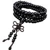 LEVINE HandstringBeads Perline di legno naturale Sandalo 6mm Bracciale gioielli 108 braccialetti Orecchini sensibili for le donne (Color : Black-One Size)