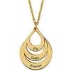 MyNameNecklace MYKA - Collana Personalizzata Famiglia a Forma di Goccia con Incisione - Regalo per mamma o nonna (Oro Vermeil)