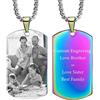 INBLUE Collana con Ciondolo Personalizzato Etichetta per Cani Data/Testo/Foto Collana in Acciaio Inossidabile per Uomo Donna Ragazzi Ragazze Bundle Catena Regolabile, Portachiavi, Silenziatore