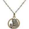 Generic COLLANA UOMO CIONDOLO SAN PIO IN ORO GIALLO E BIANCO 18 KT