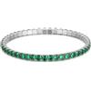 Aotiwe Bracciale punk da donna, bracciale tennis da donna con zirconi rotondi in acciaio inox, acciaio inox, Zirconia cubica