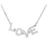 inSCINTILLE Sparkling pop Collana argentata scritta love stampatello con strass (Bianco Argento)