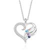 ALBERTBAND Collana Cuore Personalizzata con 2-4 Nomi e Pietre di Nascita da Donna Ciondolo Famiglia Regalo Natale Compleanno Festa della Mamma per Mamma Moglie Nonna (C-3 Stone)