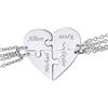 Suplight Collana Donna Personalizzata a Cuore Divisio con Nome in 4 pezzi collana donna Acciaio Inossidabile Collana Puzzle collana amica famiglia personalizzata Regalo Natale San Valentino
