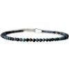 Gems_Hub Bracciale in tormalina blu con chiusura placcata argento, perline rotonde da 2,5 mm, taglio sfaccettato, 17,8 cm, guarigione, moda, regalo, spirituale, yoga|FIZA_LINK_01686, 7 inch, Gemma