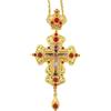 RZRHMUHN HT - Collana con ciondolo ortodosso in lega placcata oro greco con croce pettorale russa con icona di Gesù, per sacerdote