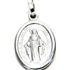 PEGASO GIOIELLI Ciondolo da Donna in Oro Bianco 18kt (750) Pendente Religioso per Madonna di Lourdes Medaglia Miracolosa