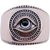 ForFox Anello occhio di Dio per uomo donna anello malocchio in argento sterling 925 aperto regolabile