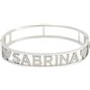 FADA GIOIELLI Bracciale Rigido in Argento 925 con Nome Personalizzabile ricoperto di zirconi - Bracciale a Manetta Donna Chiusura a cassonetto - Idea Regalo (argento)