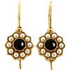 Mokilu' - Gioielli - Orecchini Vintage - Donna - Ottone dorato 24kt - Pietra Onice Nera