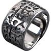 KnSam Anelli in argento sterling 925, a forma di mantra, da uomo, stile vintage, da motociclista, in vero argento, Argento sterling, Senza zirconi