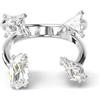 Swarovski Mesmera Anello Aperto, con Zirconia Swarovski a Taglio Misto, Placcatura in Tonalità Rodio,Taglia 60, Bianco