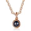 ALBERTBAND Collana Personalizzata con Foto per Uomo Donna Ciondolo Rotondo con Proiezione Foto Regalo Gioiello per la Festa del Papà, Natale, Compleanno, San Valentino (Oro rosa)