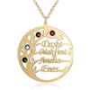 kaululu Collana Donna Albero della vita con Nome Personalizzabile 2-4 Famiglia Bff Nomi Incisione Simulato Pietre Collane Mamma con Nome Ciondolo in 925 Argento Gioielli Compleanno (Gold, 4 name)