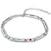 Lam Hub Fong Bracciale Infinito in Argento Personalizzato da Donna con Incisione 1-6 Nomi Braccialetti Madre Figlia Regolabili Regalo per la Festa Della Mamma Compleanno Natale (6 Nomi)
