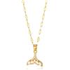 Generic Collana con balena per donna, catena in argento sterling 925 con coda di sirena collane con ciondolo donna bambini girocollo in colore nautico con pesce vintage - Oro, Oro
