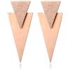 FUSHENGTER Orecchini Donna S925 Orecchini A Bottone Clip Per Orecchio Donne Orecchini A Doppio Triangolo Con Superficie In Oro Rosa