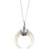 81stgeneration Ciondolo a Doppio Corno in Madreperla D'argento 925 con Catena a Maglie | Collana in Argento Sterling con Ciondolo a Forma di Mezzaluna Celeste | Gioielli con Simboli Cosmici