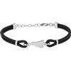 amorili Bracciale Sicilia Uomo Donna in Acciaio Inox e Pelle Nera | Ciondolo Isola Siciliana | Gioiello Artigianale Elegante | Idea Regalo Amanti della Sicilia (pelle nera)