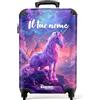 NoBoringSuitcases.com Valigia Bambini, Trolley Bambina, Valigia Per Bambini, Valigia Bambina, Valigia Bambina, Valigia Bimba, Trolley Ragazza, Valigia Personalizzabile, 55x40x20 cm (Unicorno - Viola)