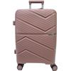 COVERI COLLECTION Trolley Rigido Bagaglio a Mano Espandibile 55x40x20 cm, 4 Rotelle Girevoli 360°, Approvato Compagnie Aeree Low Cost, Scocca ABS Resistente, 27L, Rosa