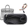 XIAOYIBAIHUOUK Borsa organizer foderata borsa portaoggetti inserto portaoggetti borsa cosmetica portatile for Hermes Birkin 25/30/35(Black Gray A,Birkin30)
