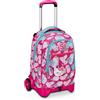 Seven SJ Gang Trolley Scuola Jack 2 Ruote, Rosa, PinkFur, 3 in 1, Triplo Uso, Zaino Con Carrello Sganciabile, Tasca Porta Borraccia e Crossover System, Zaino Scuola Elementare, Zaino Bambina