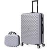 CELIMS - Bagaglio Grande con beauty case | Capacità 23 kg | Valigia leggera da stiva | 75 x 46 x 28 cm | Chiusura di sicurezza | Materiale ABS | Grigio