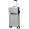 R.Leone Valigia Ryanair 55x40x20 cm+ 40x20x25 cm Set 2 Pezzi Trolley Bagaglio a mano 4 Ruote e Beauty Case in ABS 2208 (Argento, Set 2 Pezzi S+XS)