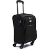 R.Leone Valigia adatto easyjet 45X36X20 Trolley Espandibile bagaglio a mano 4 ruote in stoffa 2144 (Nero, XS 51X32X22 ruota smontato adatto 45x36x20 cm)