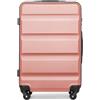 KONO Valigia Kono con rivestimento rigido in ABS, trolley da viaggio con 4 ruote girevoli e lucchetto TSA, Nude, 28 Large, Valigia